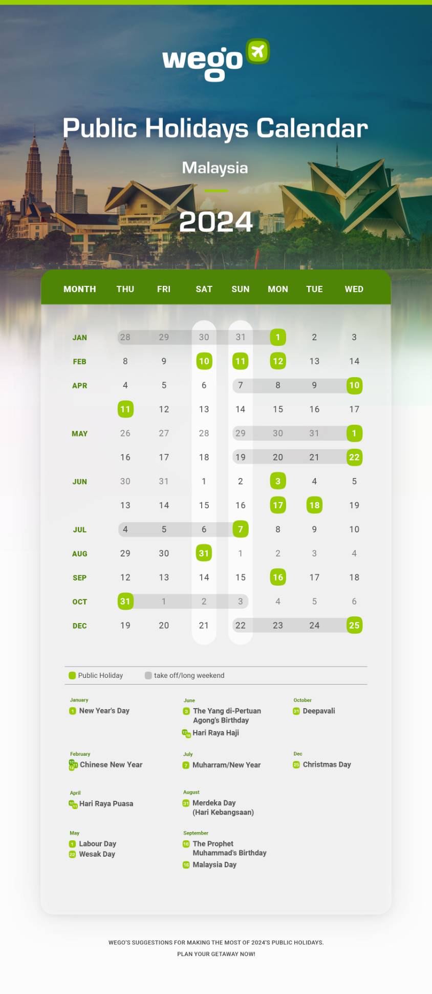 Wego’s 2024 Calendar for Public Holidays in Malaysia Wego Travel Blog