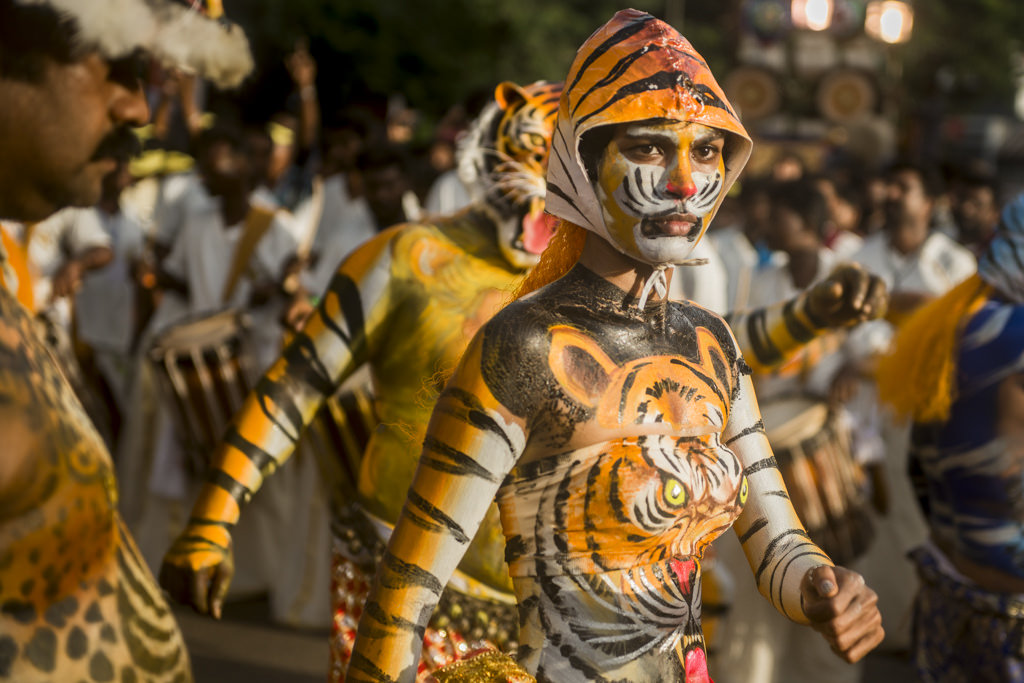 Pulikali Tiger Dance in Kerala during Onam