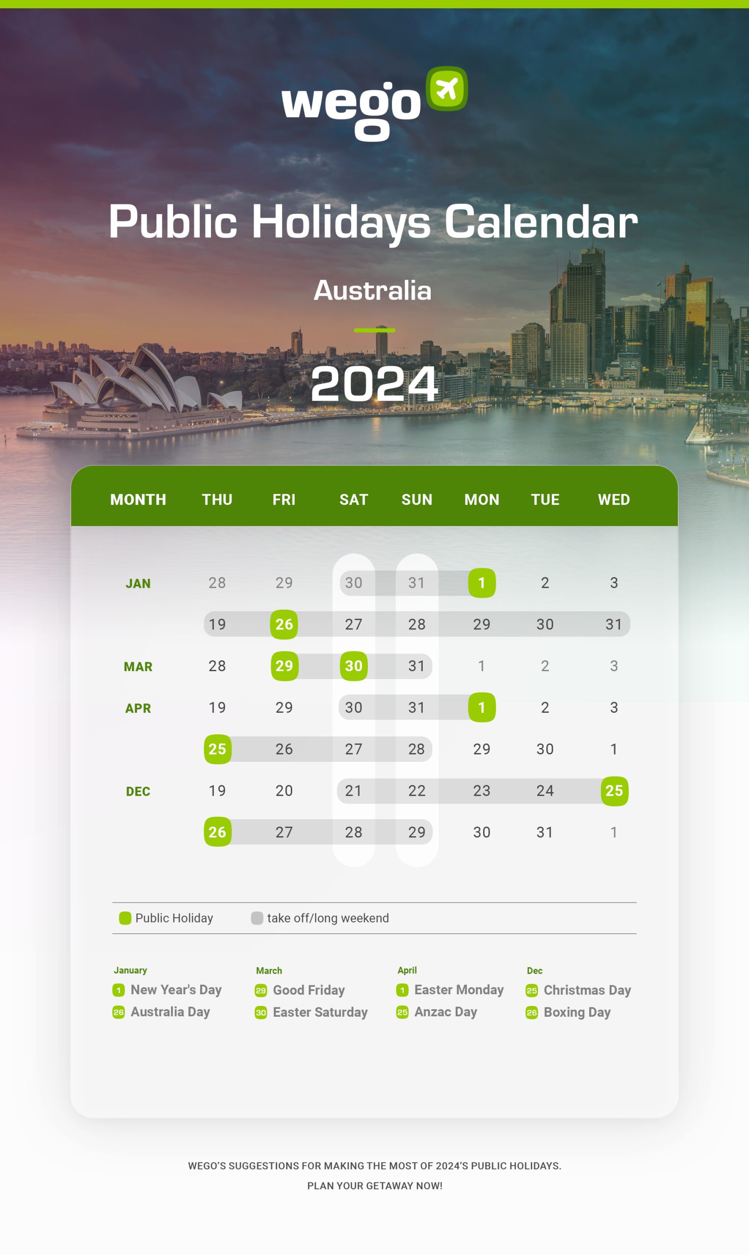 Australia Holidays & Long Weekends For 2024 Australia Public Holiday
