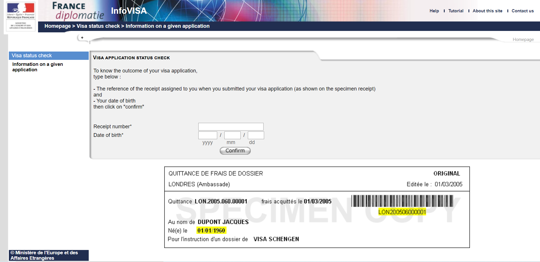 france visit visa tracking