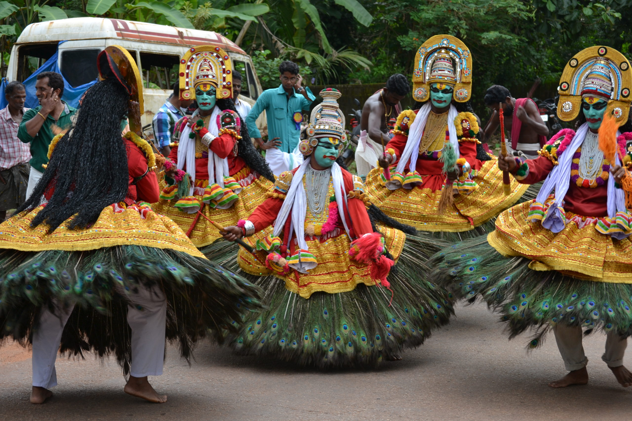 Kummattikal - Kerala folk dance during Onam happing on the streets