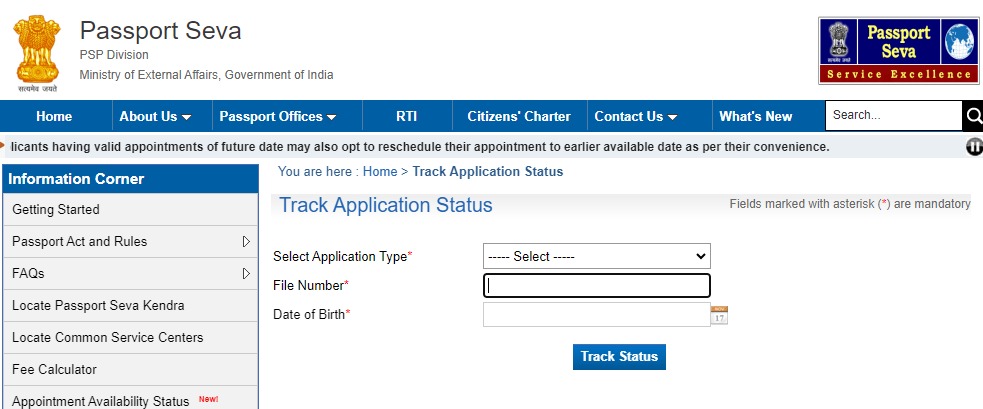 travel docs india passport tracking