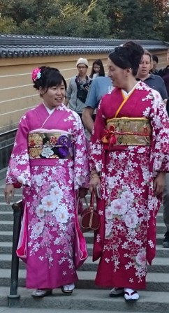 Two women dressed in kimono