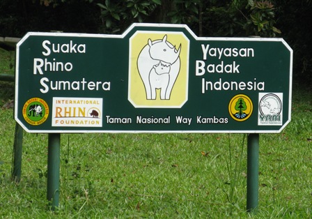 Way Kambas rhino foundation sign